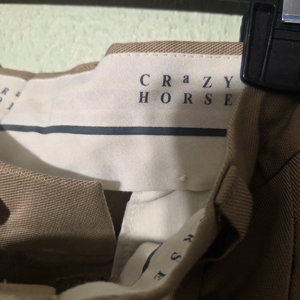 Crazy Horse Mens Tan Pleated Dress Khaki Cuffed Classic Fit Trousers Old Money - Picture 7 of 7